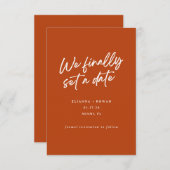 Modern eenvoudig We eindelijk instellen een datum  Save The Date (Voorkant / Achterkant)