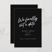 Modern eenvoudig We eindelijk instellen een datum  Save The Date (Voorkant / Achterkant)