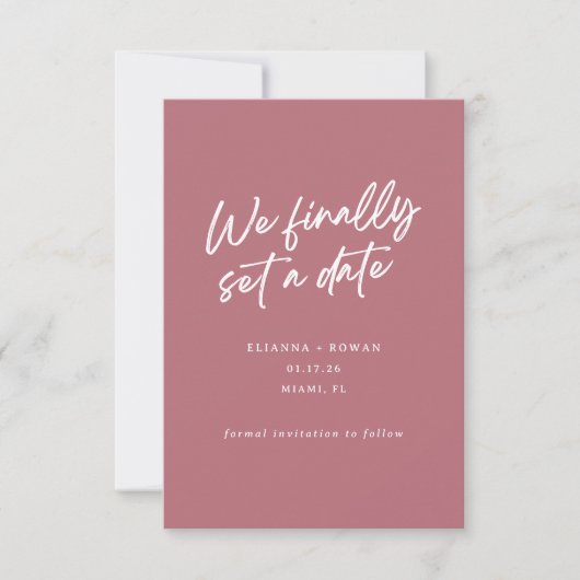 Modern Eenvoudig We Hebben Eindelijk Een Datum Huw Save The Date (Voorkant)