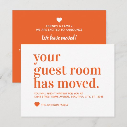 Modern Eenvoudig We Zijn Verhuisd Logeerkamer Verh Aankondiging (Voorkant / Achterkant)