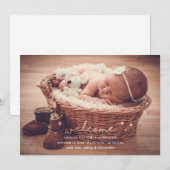 Modern eenvoudig welkom pasgeborene. Nieuwe geboor Aankondiging (Voorkant / Achterkant)