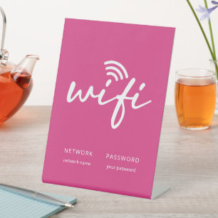 Modern Eenvoudig WiFi Netwerk Wachtwoord Helder Ro Reclamebord Met Voetstuk