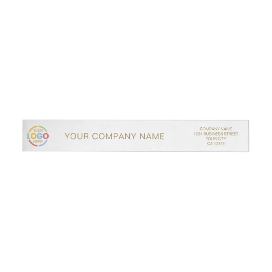 Modern Eenvoudig Wit en Goud Business Logo Branded (Individueel)
