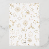 Modern Eenvoudig Wit en Goud Elegant Kerstfeest Folie Uitnodiging (Achterkant)