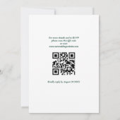 Modern Eenvoudig Wit en Groen QR Code Bruiloft Kaart (Achterkant)