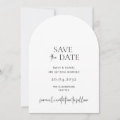 Modern, eenvoudig, wit en zwart, bewaar de datum kaart (Voorkant)