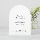 Modern, eenvoudig, wit en zwart, bewaar de datum kaart (Staand voorkant)