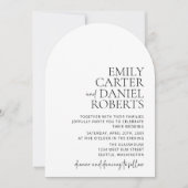 Modern, eenvoudig, wit en zwart, boog kaart (Voorkant)