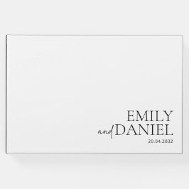 Modern, eenvoudig, wit en zwart gastenboek