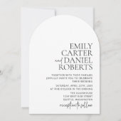 Modern, eenvoudig, wit en zwart, receptie kaart (Voorkant)