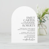 Modern, eenvoudig, wit en zwart, receptie kaart (Staand voorkant)