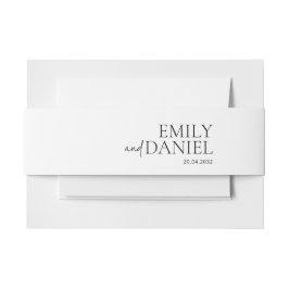 Modern, eenvoudig, wit en zwart uitnodigingen wikkel