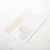 Modern Eenvoudig Wit Goud Classy Bruiloft Folie Uitnodiging (Gedraaid)