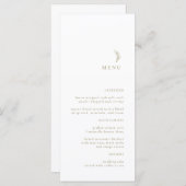 Modern Eenvoudig Wit Goud Olijftak Bruiloft Menu (Voorkant / Achterkant)