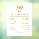 Modern Eenvoudig Wit Goud | Openingstijden Zakelij Raamsticker (Vel 3)