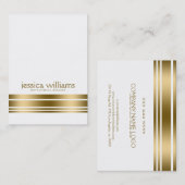 Modern eenvoudig wit met decoratieve gouden streep visitekaartje (Voorkant / Achterkant)