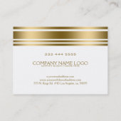 Modern eenvoudig wit met decoratieve gouden streep visitekaartje (Achterkant)