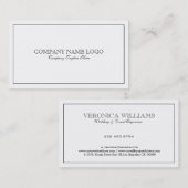 Modern eenvoudig wit met tinnen zwarte rand visitekaartje (Voorkant / Achterkant)