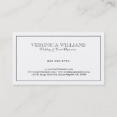 Modern eenvoudig wit met tinnen zwarte rand visitekaartje (Achterkant)