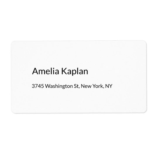 Modern Eenvoudig Wit Minimalistisch Professioneel  Etiket (Voorkant)