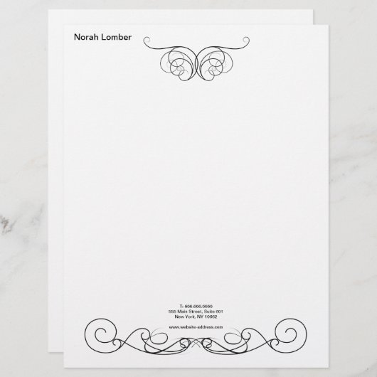 Modern Eenvoudig Wit Professioneel Briefhoofd (Voorkant / Achterkant)