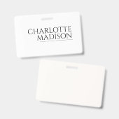 Modern Eenvoudig Wit Trendy Minimalistisch Eenvoud Badge (Voor- en achterkant)