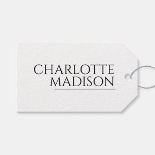 Modern Eenvoudig Wit Trendy Minimalistisch Eenvoud Cadeaulabel