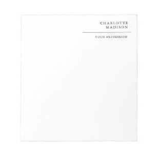 Modern Eenvoudig Wit Trendy Minimalistisch Eenvoud Notitieblok