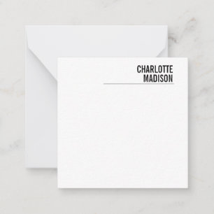 Modern Eenvoudig Wit Trendy Minimalistisch Eenvoud Notitiekaartje