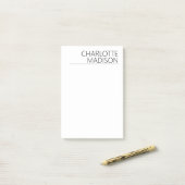 Modern Eenvoudig Wit Trendy Minimalistisch Eenvoud Post-it® Notes (Op bureau)