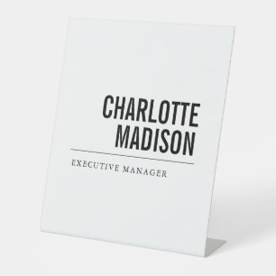 Modern Eenvoudig Wit Trendy Minimalistisch Eenvoud Reclamebord Met Voetstuk