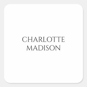 Modern Eenvoudig Wit Trendy Minimalistisch Eenvoud Vierkante Sticker