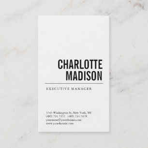 Modern Eenvoudig Wit Trendy Minimalistisch Eenvoud Visitekaartje
