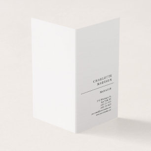Modern eenvoudig wit trendy minimalistisch gewoon  visitekaartje