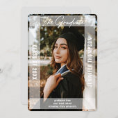 Modern Eenvoudig Wit Vellum Foto Afstuderen Aankondiging (Voorkant / Achterkant)