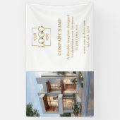 Modern Eenvoudig Wit Zakelijk Logo Professioneel Spandoek (Verticaal)