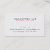 Modern Eenvoudig Wit Zigzag Chevron Patroon Visitekaartje (Achterkant)