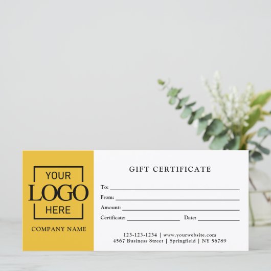 Modern Eenvoudig Zakelijk Logo Cadeaubon (Staand voorkant)