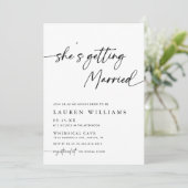 Modern eenvoudig ze gaat trouwen Vrijgezellenfeest Kaart (Staand voorkant)