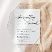 Modern eenvoudig ze gaat trouwen Vrijgezellenfeest Kaart