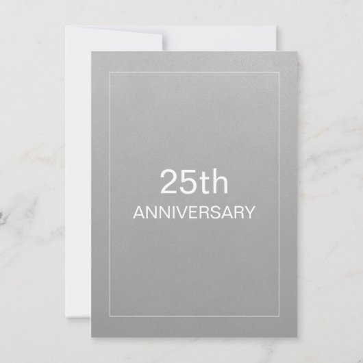 Modern eenvoudig zilver 25e bruiloft Jubileum Kaart (Achterkant)