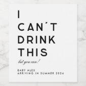 Modern Eenvoudig Zwangerschap Aankondiging Wijnlab Wijn Etiket (Enkel label)