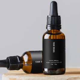 Modern Eenvoudig Zwart 1oz 30ml Cosmetisch Fleslab Etiket