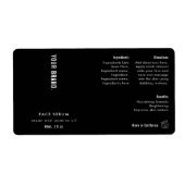 Modern eenvoudig zwart 2 OZ druppelaar flesetiket Etiket (Voorkant)