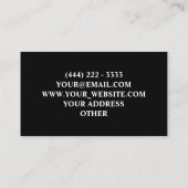 Modern eenvoudig Zwart abstract Professional Visitekaartje (Achterkant)