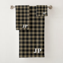 Modern Eenvoudig Zwart Bruin Buffel Plaid