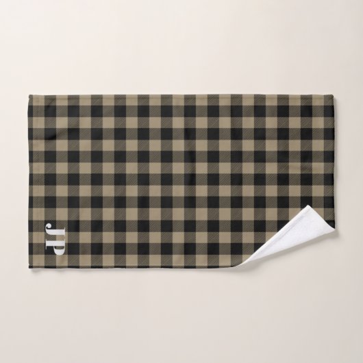 Modern Eenvoudig Zwart Bruin Buffel Plaid Bad Handdoek (Handdoek)