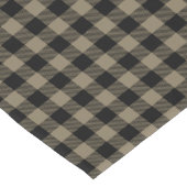 Modern Eenvoudig Zwart Bruin Buffel Plaid Korte Tafelloper (Hoek)