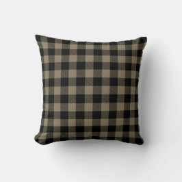 Modern Eenvoudig Zwart Bruin Buffel Plaid Kussen