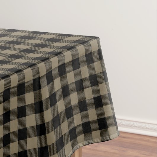 Modern Eenvoudig Zwart Bruin Buffel Plaid Tafelkleed (Voorbeeld)